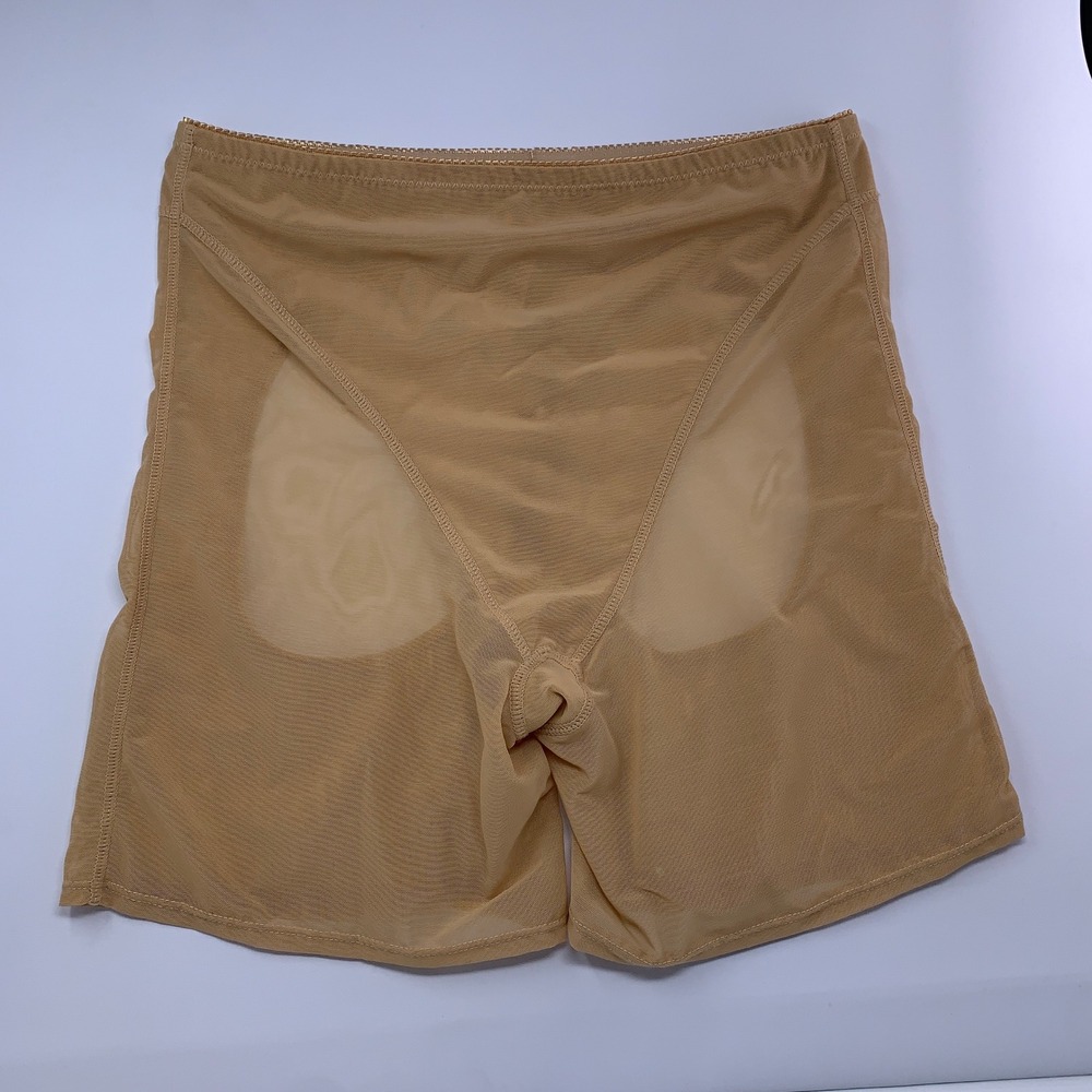 Fashion Nova Womens XL Tan Nude Open Back Mesh Shapewear Shorts New